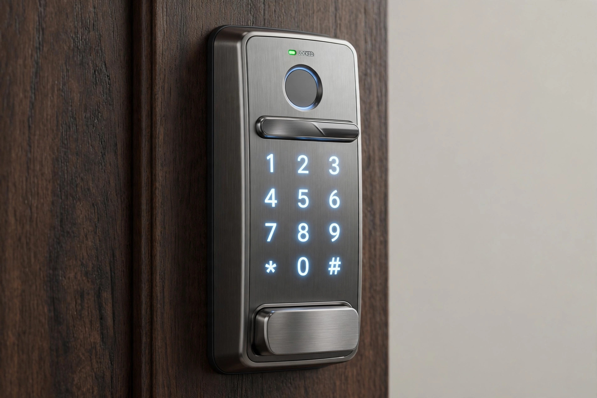Keypad smart lock — keyless entry with individual user codes.