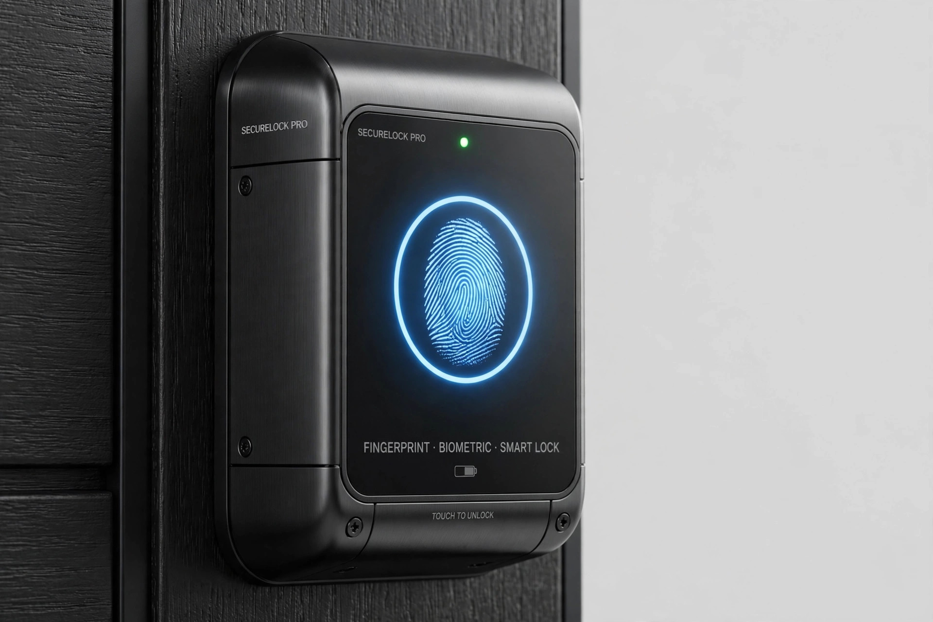 Biometric smart lock — fingerprint convenience with a mechanical backup.
